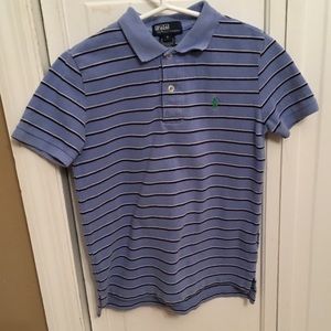 Boys’ Light Blue Striped Polo